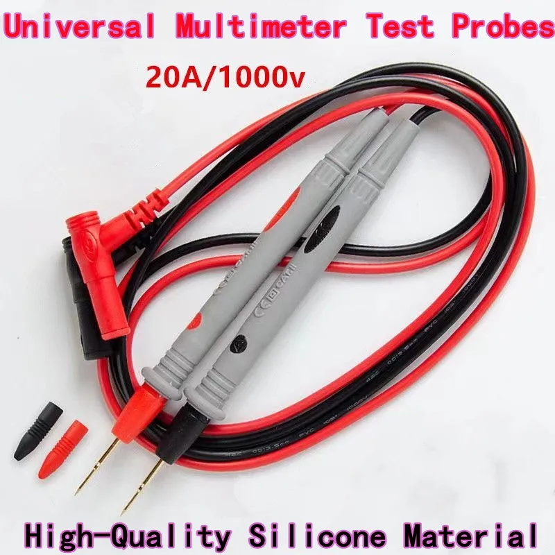 Extra-Long Universal Fine-Pointed Silicone Freeze-Resistant Multimeter Test Leads with Super-Sharp Steel Needle Probes