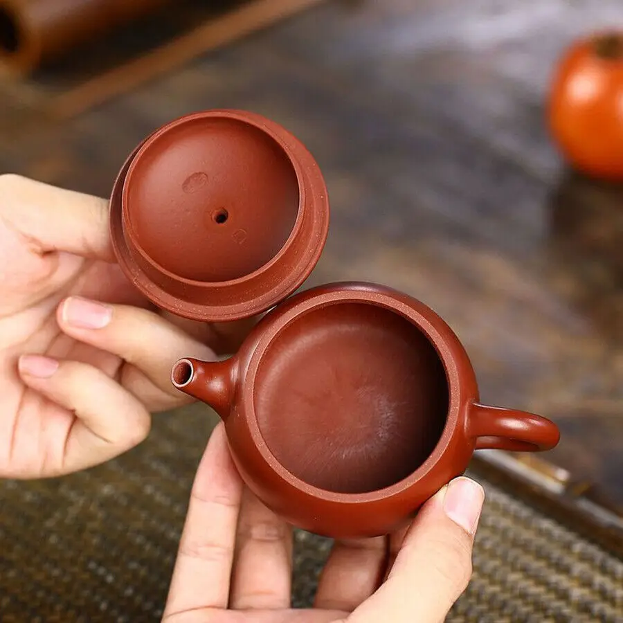 

Dahongpao Clay True Yixing Zisha Tea Pot Marked Big Opening Mouth Pot 100ml Pot