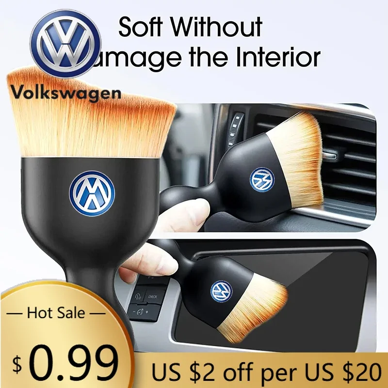 

For VOLKSWAGEN VW Car Dust Sweeping Soft Brush Car Washing Gap Dust Cleaning Tool For Volkswagen Passat Golf Polo Touareg ID.3 T