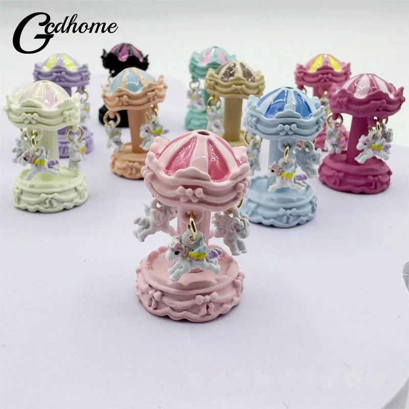 1Pcs Carousel Alloy DIY Jewelry Accessories Creative Fantasy Christmas Holiday Decor Carousel Ferris Wheel Ornaments Keychain