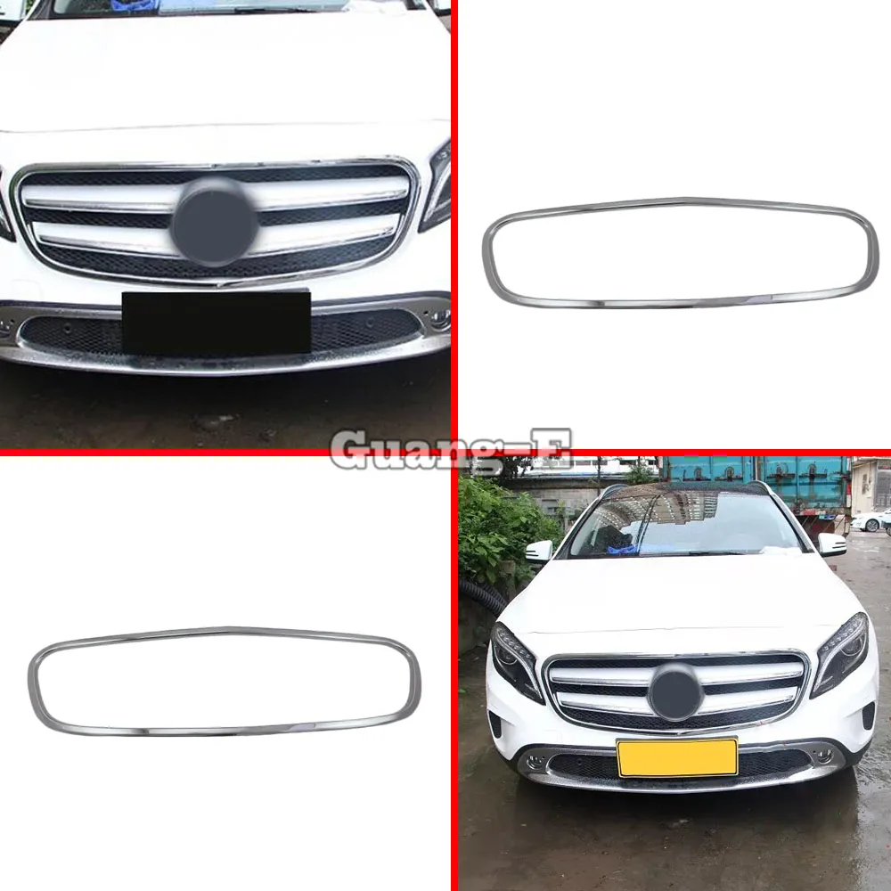 For Mercedes Benz GLA 2015 2016 2017 2018 2019 Car Detector ABS Chrome Trim Front Bottom Racing Grid Grill Grille Panel 1PCs