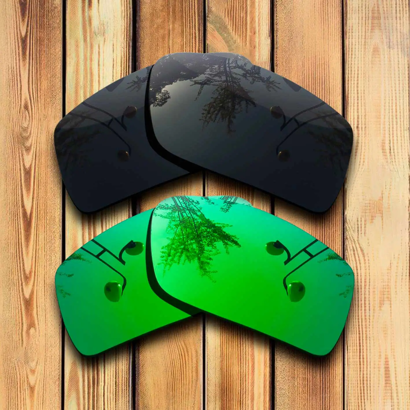 100% Precisely Cut Polarized Replacement Lenses for Costa Del Mar Fantail Sunglasses  Solid Black& Green Combine Options