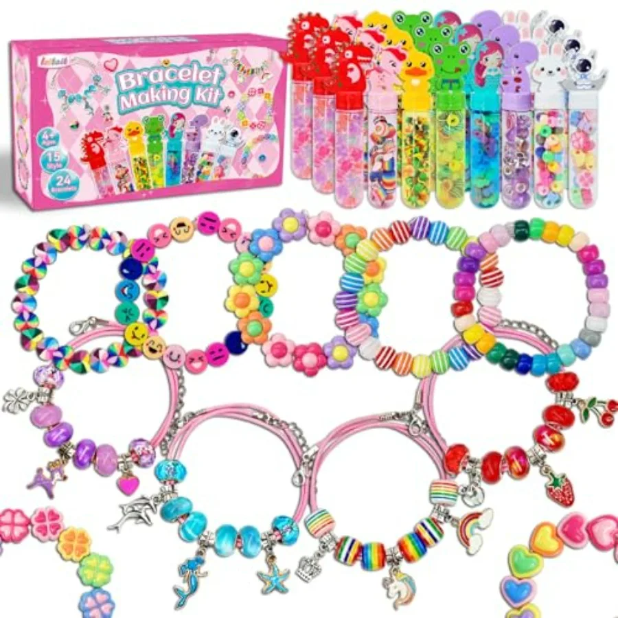 

24 Pack Bracelet Wands, Charm Bracelet Jewelry Making Kit, Arts Crafts for,Unicorn Party Favors Supplies, Goodie Bags Stuffers,