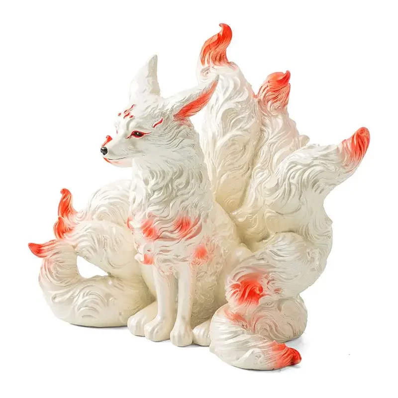 

1 pcs nine tailed fox ornaments lucky little fox Buddha statue desktop decoration crafts birthday gift Home decor accessories