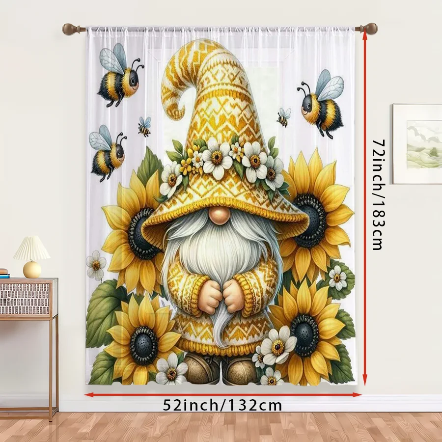 ستارة شفافة بطبعة زهرة عباد ال - مراجعة Home Decor Yellow وسعره