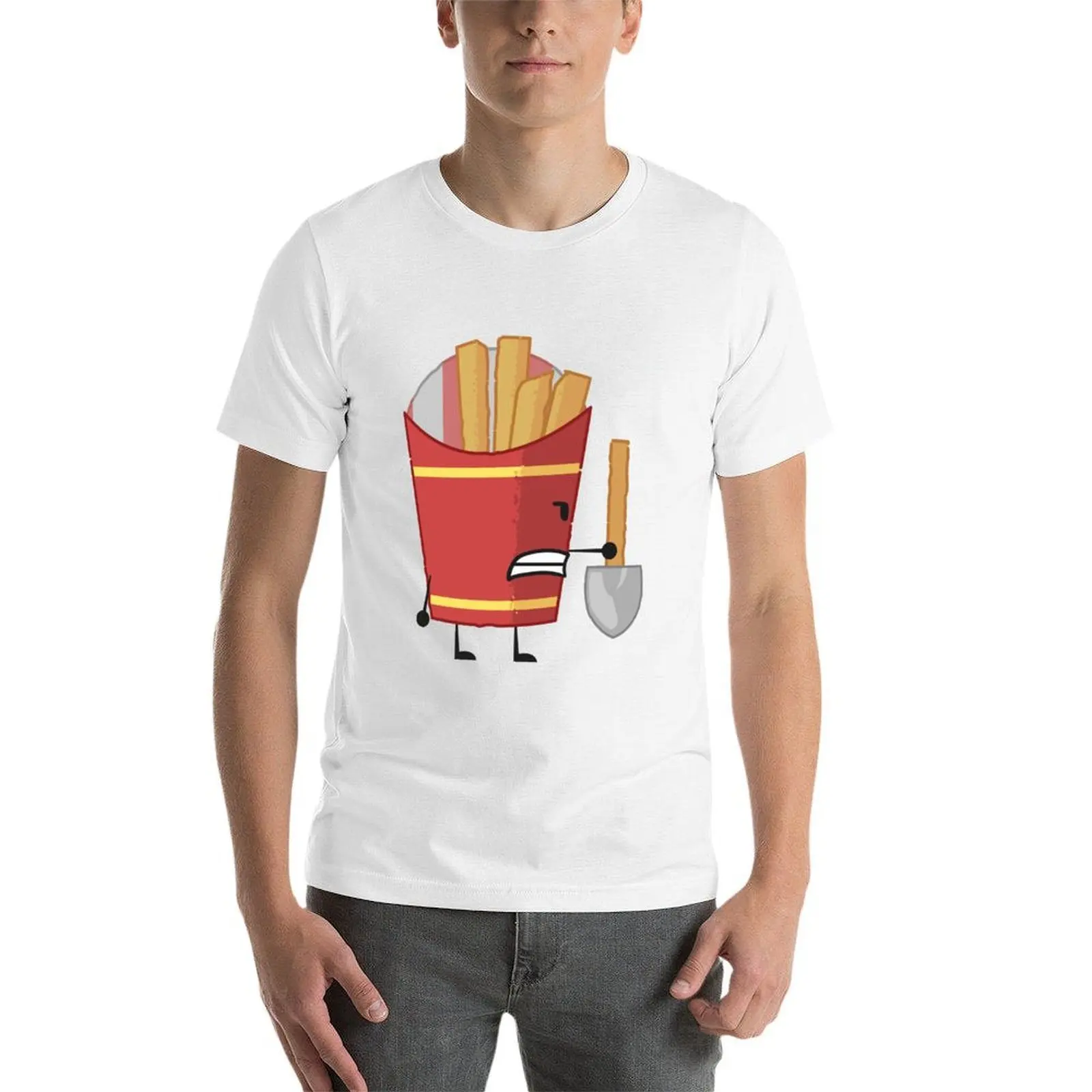 BFDIA Fries تي شيرت قطن تي شيرت رجل g رجل تي شيرت للرجال تي شيرت