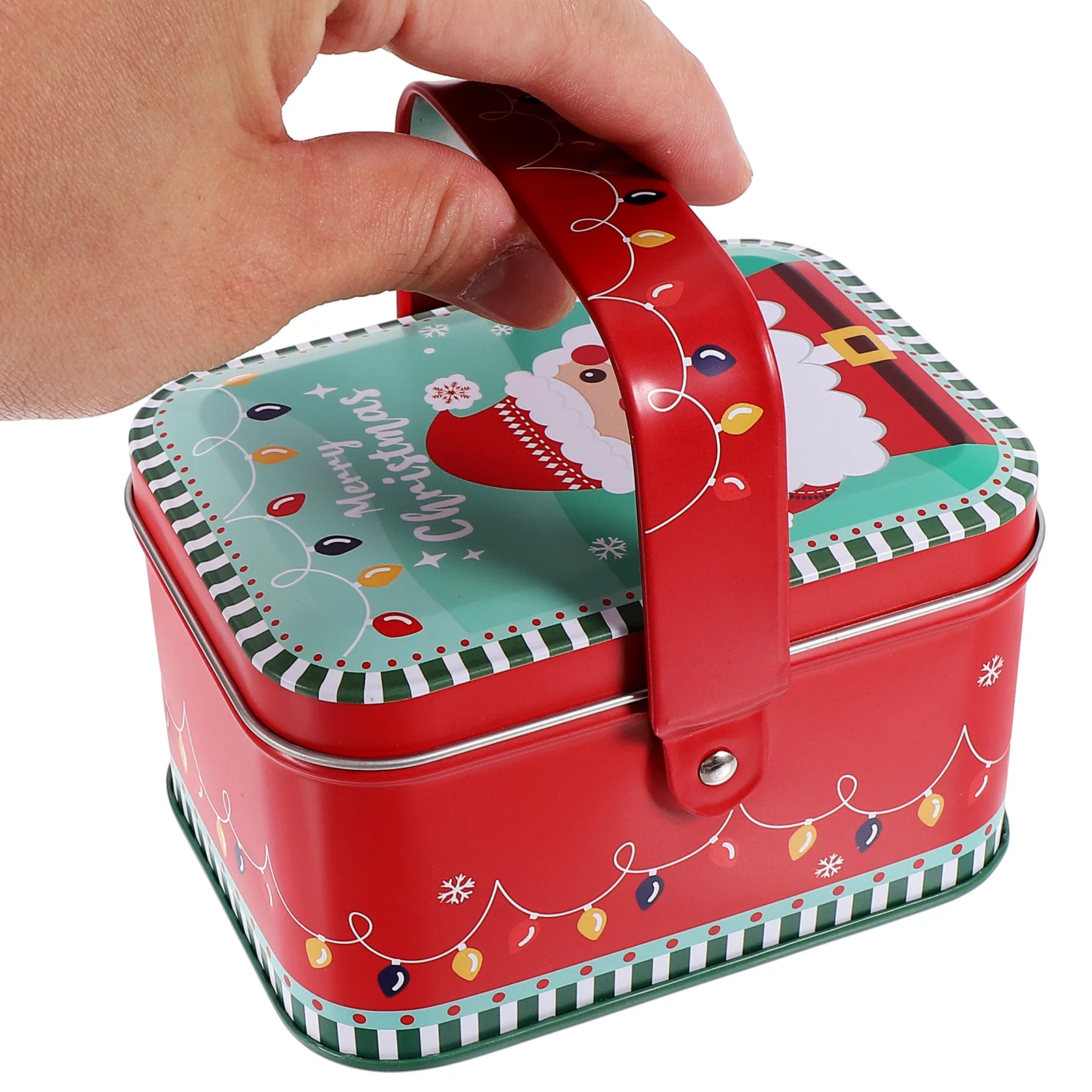 Caixa de presente (papai noel-c03) suporte de armazenamento de doces caixa de açúcar latas de biscoitos com tampas embalagem de frasco recipientes de natal folha de flandres