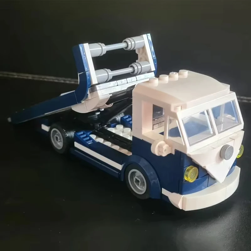 Modello di auto cittadina MOC ‌   T1 Blocchi di costruzione per rimorchio per carichi pesanti STEM Modello di veicolo di ingegneria meccanica Decorazione per esposizione della casa