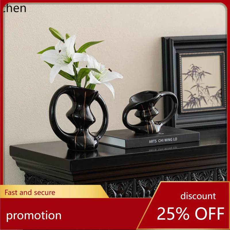 

CZ Niche Creative Ceramic Vase Geometric Art Ornament Living Room Entrance Home Decor