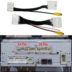 Cavo adattatore DVR per telecamera posteriore da 28 pin per telecamera frontale da 24 pin per Toyota Quick Response Longlife Durevole antiusura