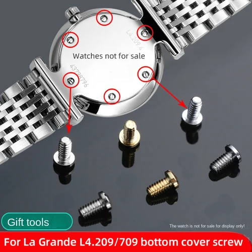 Imagen 1 del producto Tornillos de reparación de accesorios de reloj para Longines La Grande, tornillos de cubierta trasera de reloj L4.209.4, tornillos de reloj mecánico de cuarzo L4.709