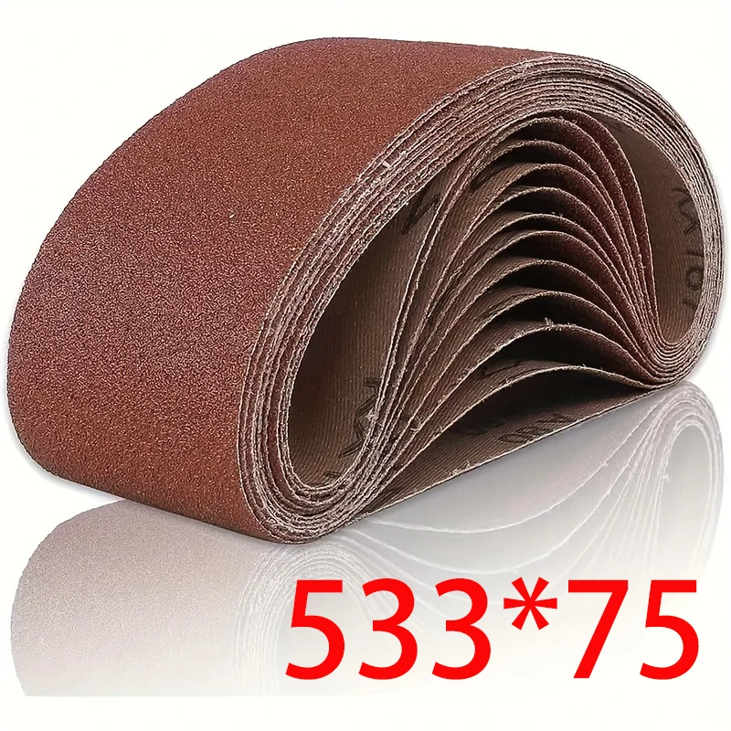 5pcs (75X533mm) sanding belt, used for wood grinding and leveling - suitable for sanding machine grinding woodworking metal poli