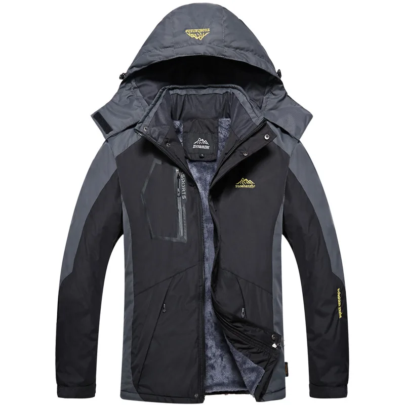 

Men Jacket Multi-Pocket Windproof Waterproof and Warm Detachable Hat Jacket Outdoor Mountaineering Travel Couple Jacket Male