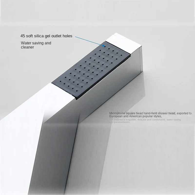 BAKALA Chromed ABS Handheld Showerheads Hand Shower Bathroom HandHeld Shower Head Square Hand Shower Chrome Finished
