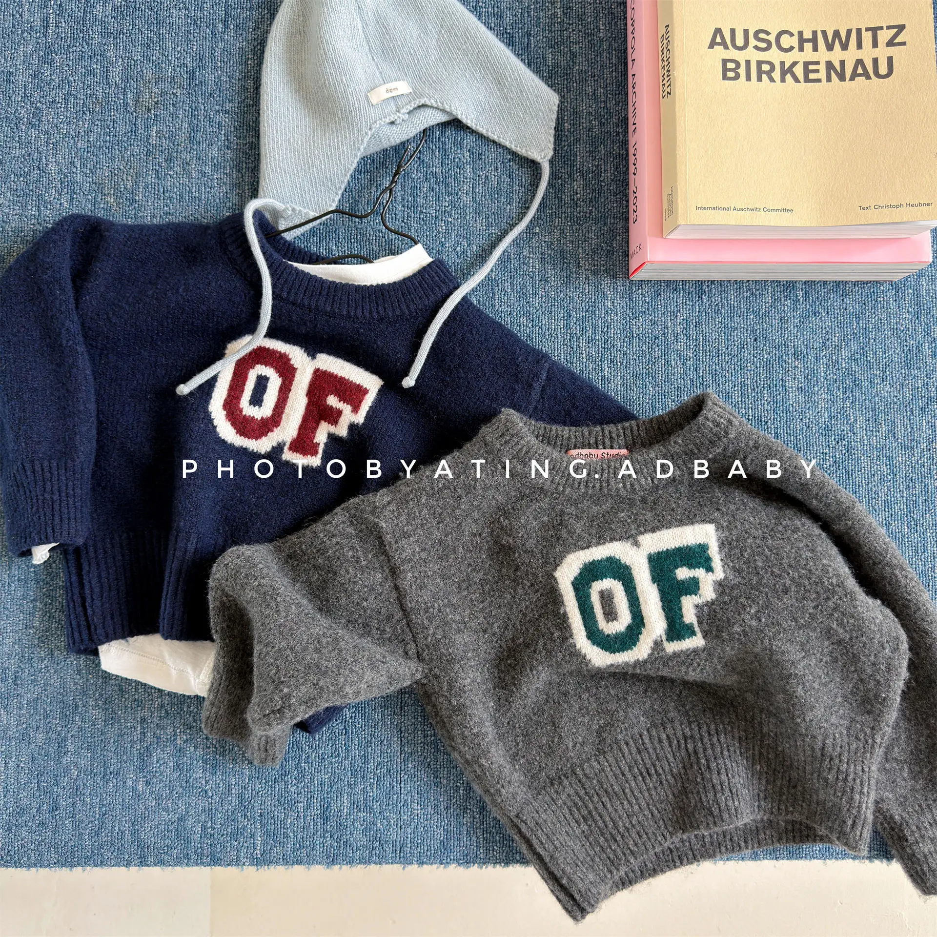 2026 Winter New boys Girls Thick Warm Sweater children long Sleeve Casual Sweater Baby Letter Knitwear Kids Clothes