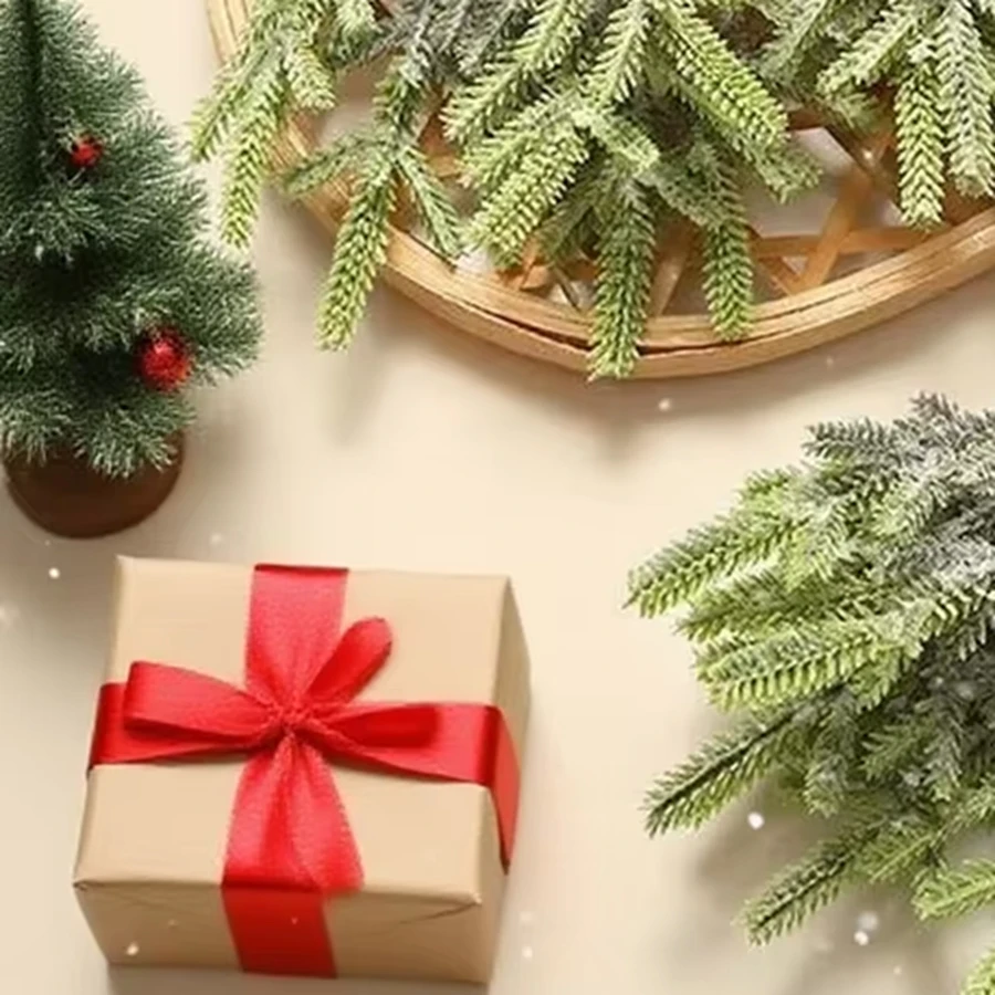 

1 bundle(6 Pieces)Artificial Plants Decorative Flower Wreath Vase Home Wedding Decoration Christmas Tree Diy Gifts Box Scrapbook