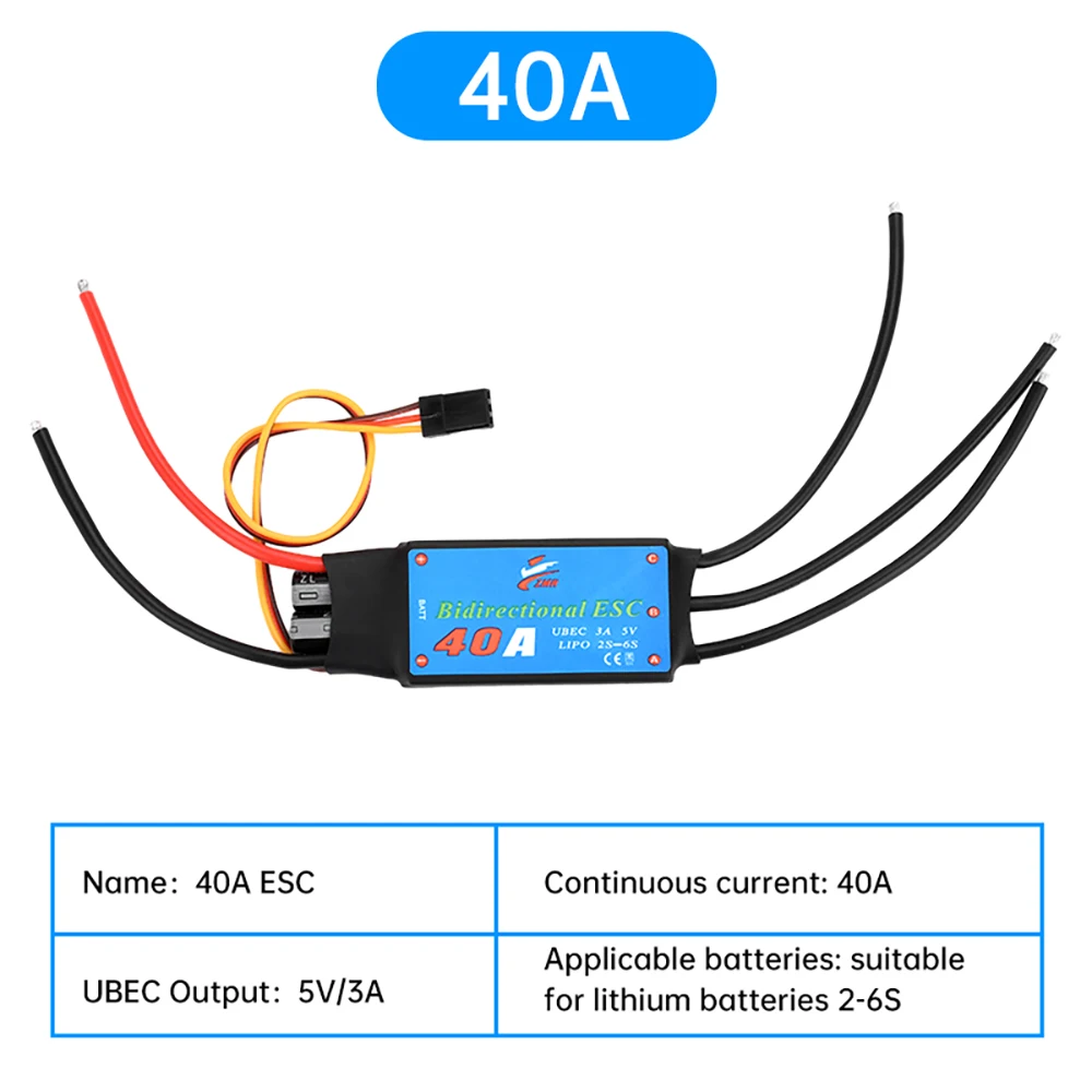 Bidirectional 30A-50A Bidirectional Brushless Motor Controller ESC for Remote Control Car Pneumatic Underwater Propeller