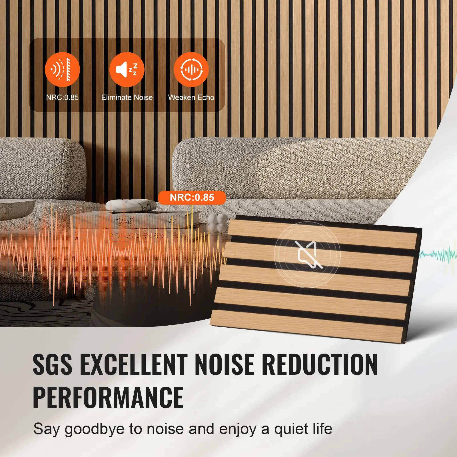 

Wood Slat Acoustic Panels, 7.9 X 94.5 Inch, MDF Accent Wooden Wall Panels For Modern Interior Wall Decor, Faux Wood Wall Board