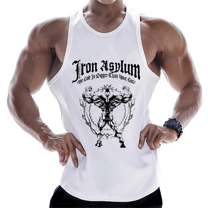 Summer casual men\'s vest 2022 new men\'s sportswear fashion jogger gyms Fitness bodybuilding printed men\'s clothing