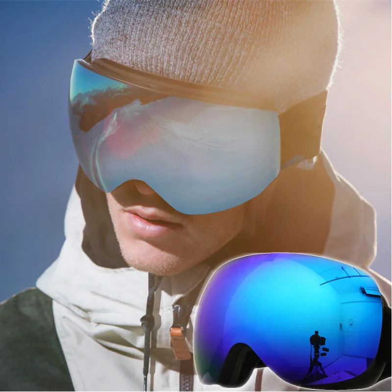 

New Ski Goggles Double-Layer Anti-Fog Large Spherical SurfaceREVOPlated FilmUV400KOCA Myopia Glasses/HX12Non-Porous