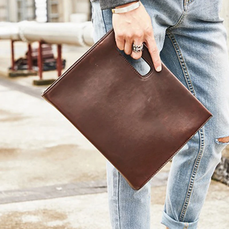 DIY Sewing Pattern Leather Craft Men\'s Clutch Document Bag kraft paper template pattern drawing hollowed stencil 30*24*7cm