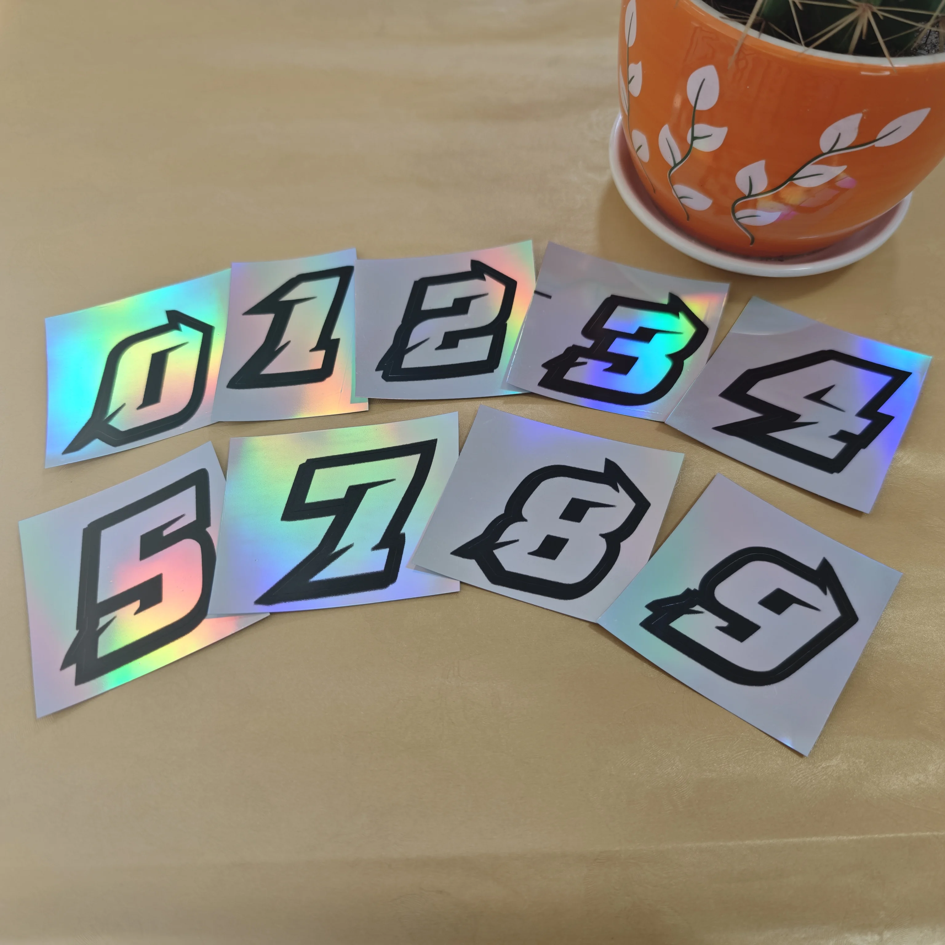 1PC 0123456789 Laser Number Motorcycle Stickers Motorbike Fuel Tank Side Panels Scooter Helmet Moto Fashion Decals DIY Decor