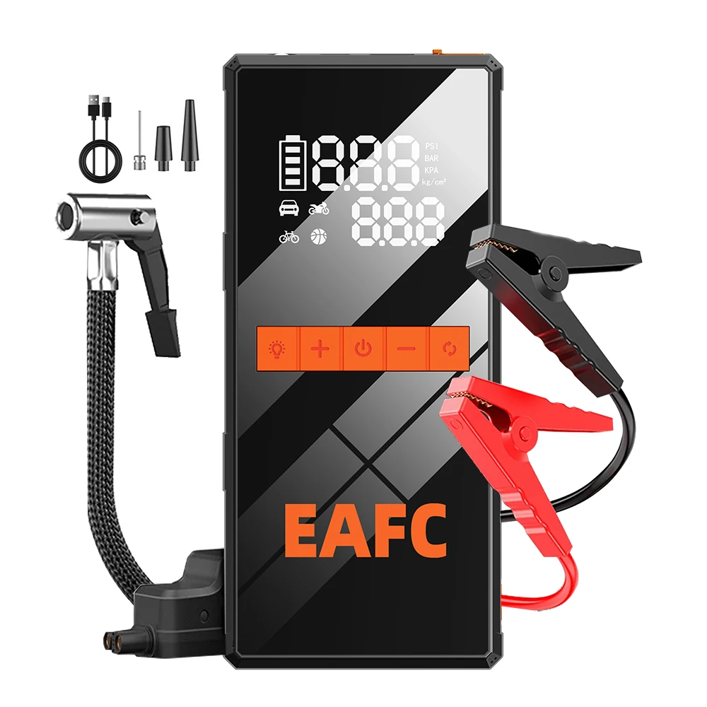 EAFC 1200A Auto Jump Starter Luchtpomp Draagbare 2-in-1 luchtcompressor Multifunctionele bandenpomp Auto draagbare batterijstarter