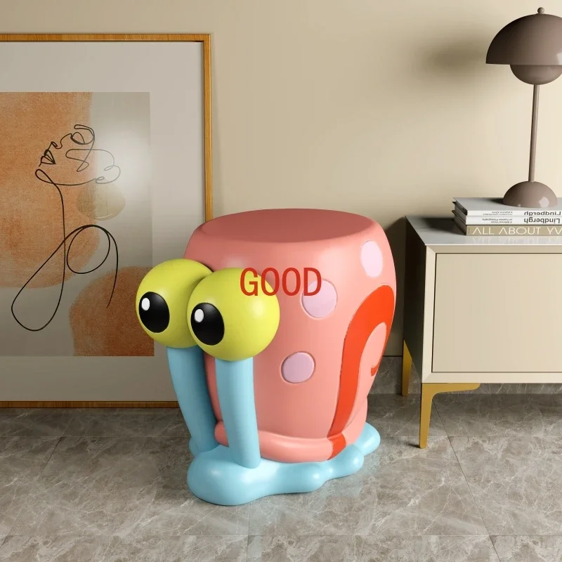 

Cartoon Little Snail Shoe Change Stool Entrance Home Children Cute Creative Lobby Sitting Low Stool Ottoman Storage Furniture