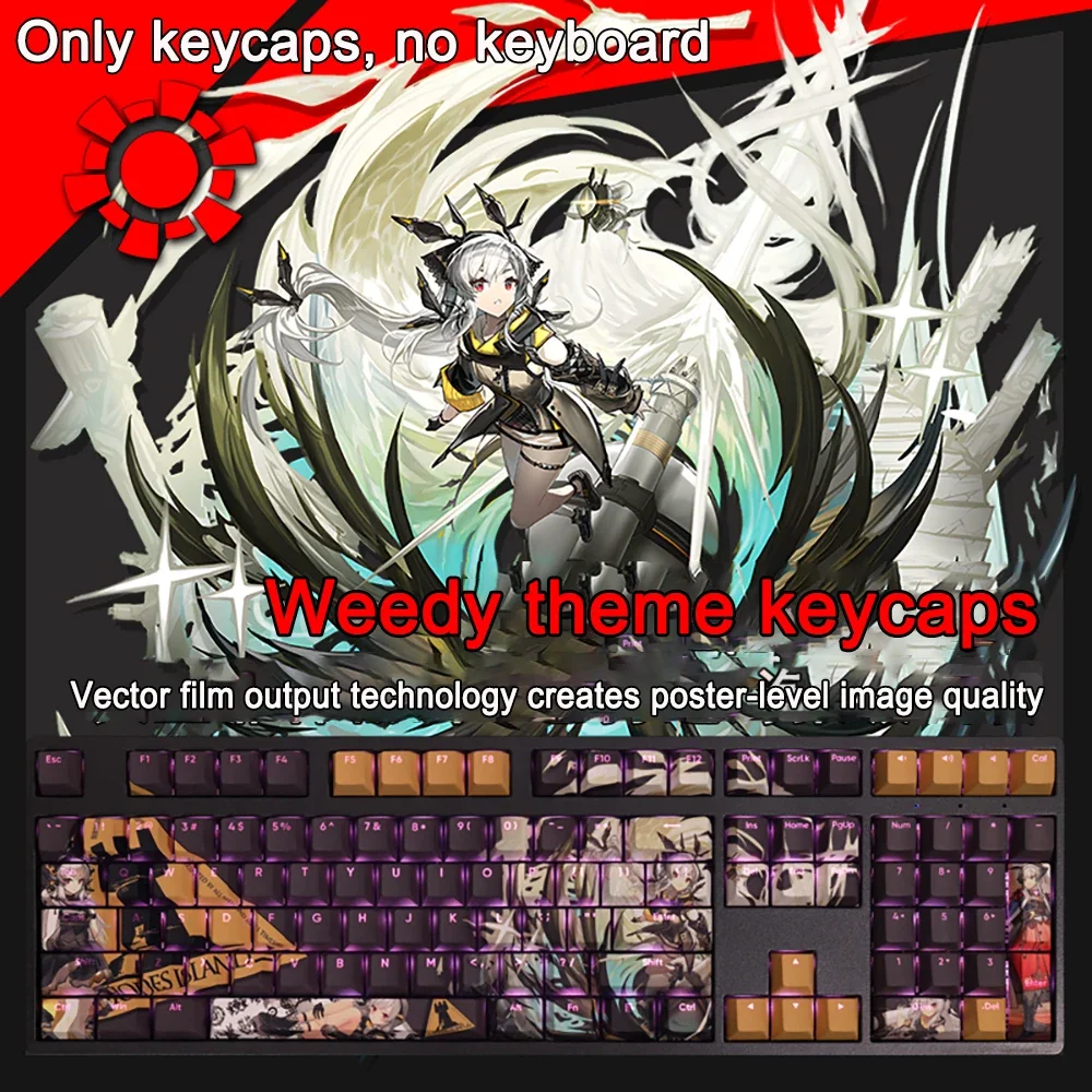 Game Arknights Honeyberry Alle Charaktere Tastenkappen PBT Dye-Sub Cherry Hintergrundbeleuchtete Tastenkappen Anime-Tastenkappen für ANSI 61 87 108 Layout – Detail 27