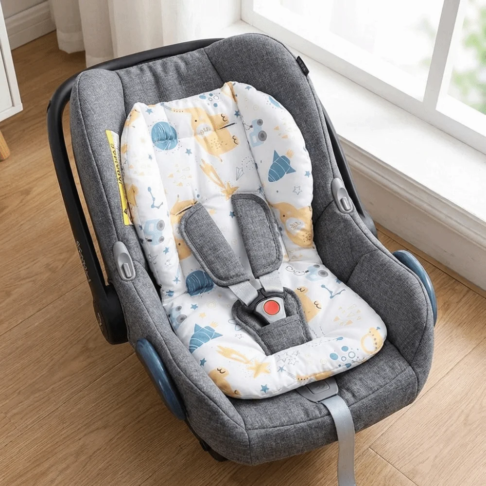 Cotton Material Baby Stroller Seat Cushion All Seasons Cartoon Pattern Stroller Seat Pad Comfortable Breathable