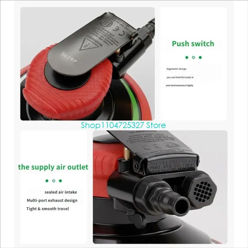 D8KF 3/4/5/6Inch Pneumatic Air Sander Polisher Tool Orbital Machine Polishing Grinders for Car Paint Care Removal