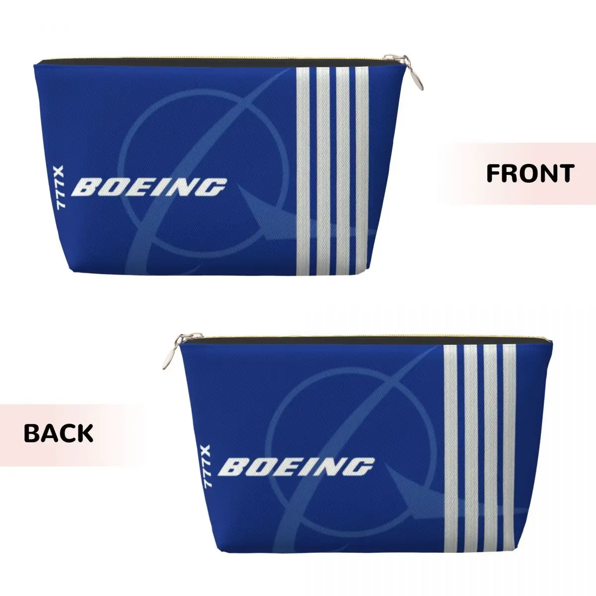 Custom Boeing 777X Captain Stripes Travel Cosmetic Bag  Aviation Aviator Flight Pilot Toiletry Makeup Organizer  Beauty Storage