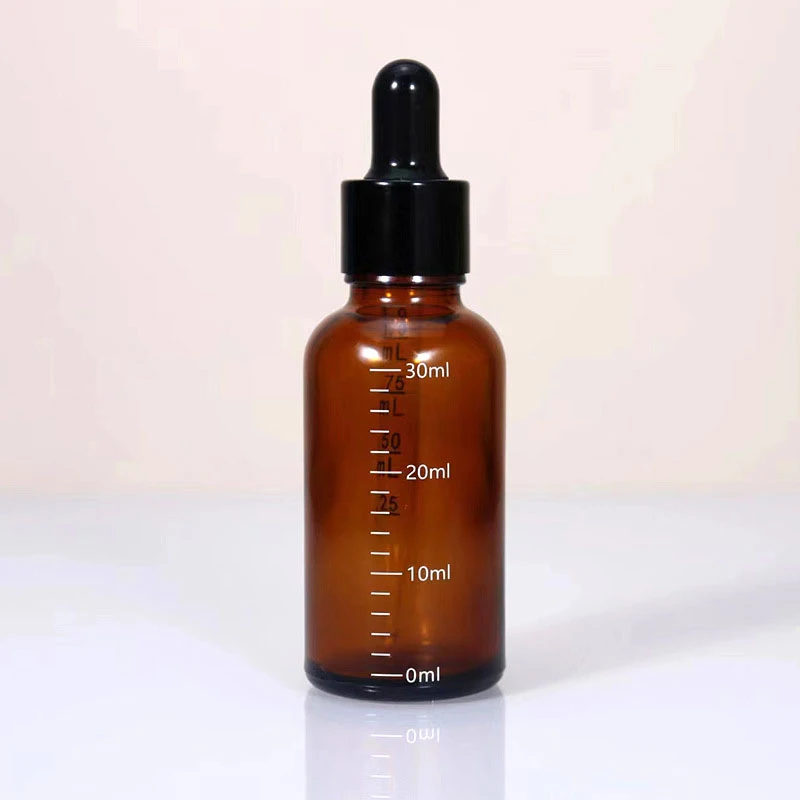 5ml-100ml Dropper Bottles With Scale Reagent Eye Drop Amber Glass Aromatherapy Liquid Pipette Bottle Refillable Bottles Travel