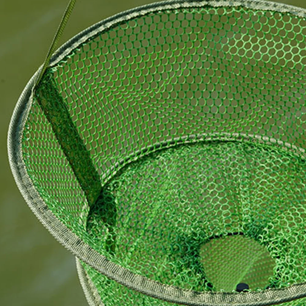 

Nylon Fish Basket Folding Fishing Net Mesh Bags Big Capacity Deepen Mesh Design Foldable Easy to Store Drawstring Fish Guard