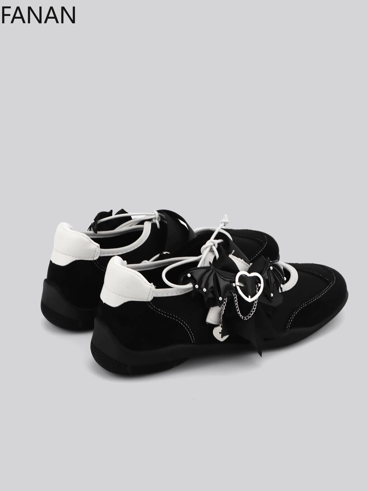 Retro Ballet Shoes Sneakers Shallow Mouth Mary Jane Women's Shoes Platform Casual Flats Black Japanese Low Heel Pumps
