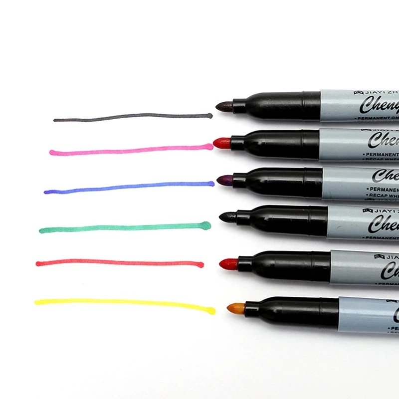 6pcs Microblading 6 Colors Tattoo Transfer Sketch Erasable Skin Marker Pen For Body Art Makeup Accessories Office School Supply