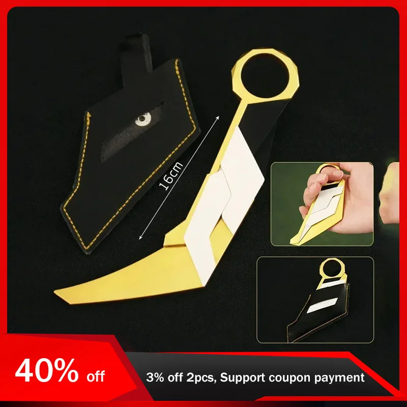 Valorant Game Peripherals Weapon Model 26cm Karambit Prime 2.0 Bali Song Metal Knife Boys Toy Katana Coaplay Keychains Gifts For