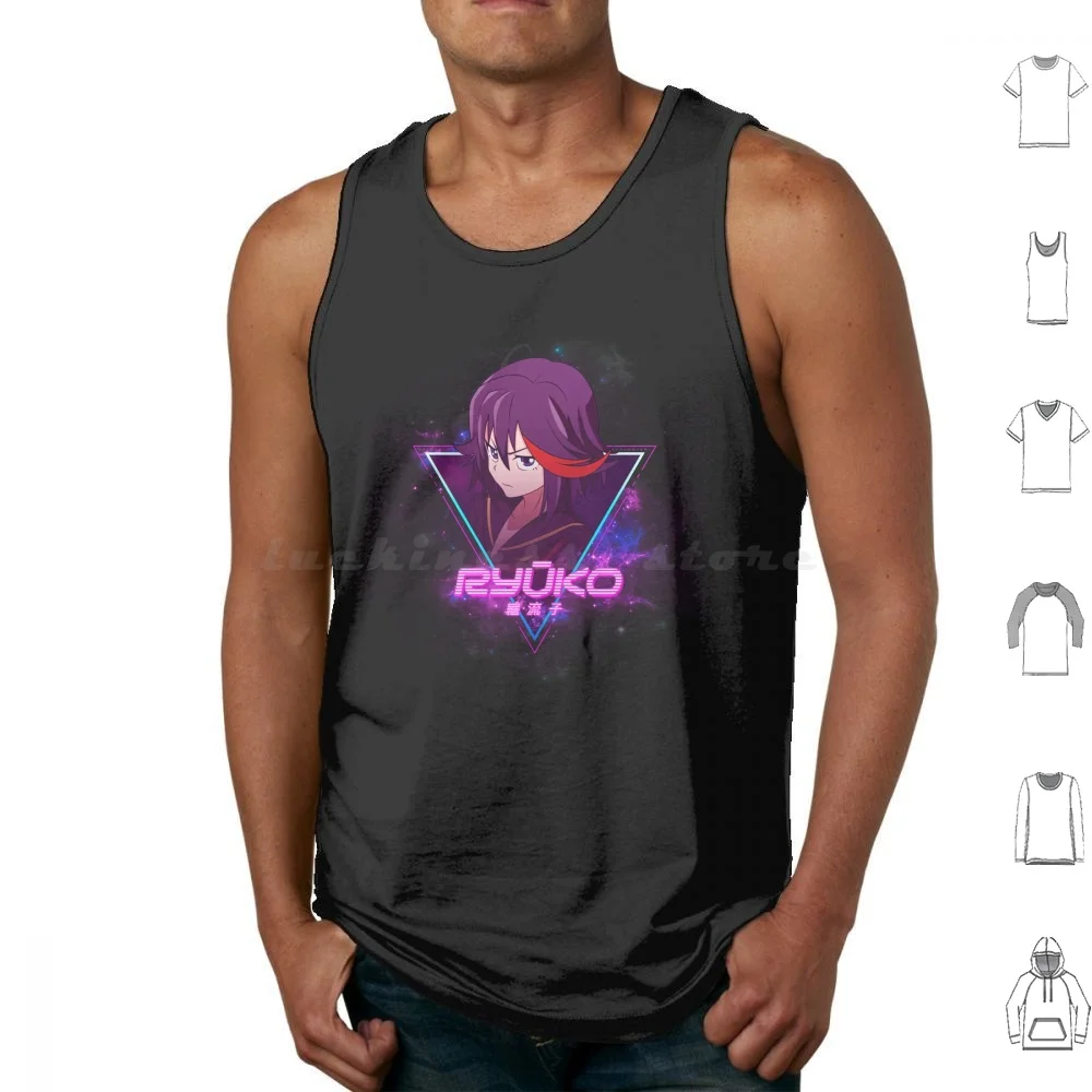 Kill La Kill ( Ryūko Matoi Aesthetic ) Tank Tops Print Cotton Ryuko Matoi Ryūko Kill La Kill Aesthetic