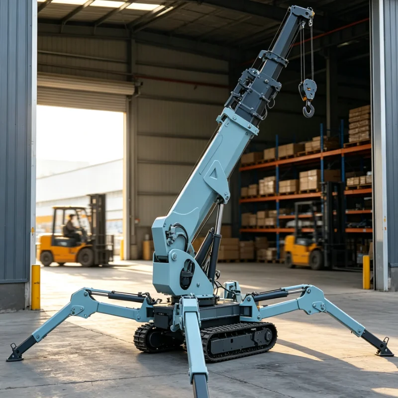 Urban Renovation Easy Maneuverability Plug In Electric Curtain Wall Installation Telescopic Crane Anti Slip Track Spider Crane