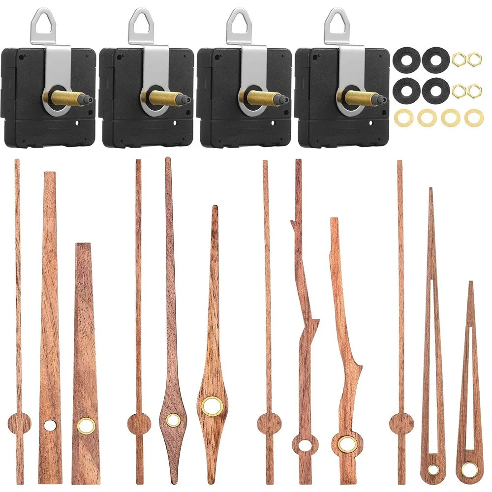 Black Walnut Traced Replacement Hands Atomic Quartz Silent Controlled Wall Clock Movement Mechanism DIY Set Accessories