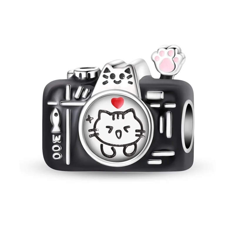 New 925 Sterling Silver Meow Star Camera Charm Beads Dangle Fit Original Bracelet DIY Women Jewelry Gifts