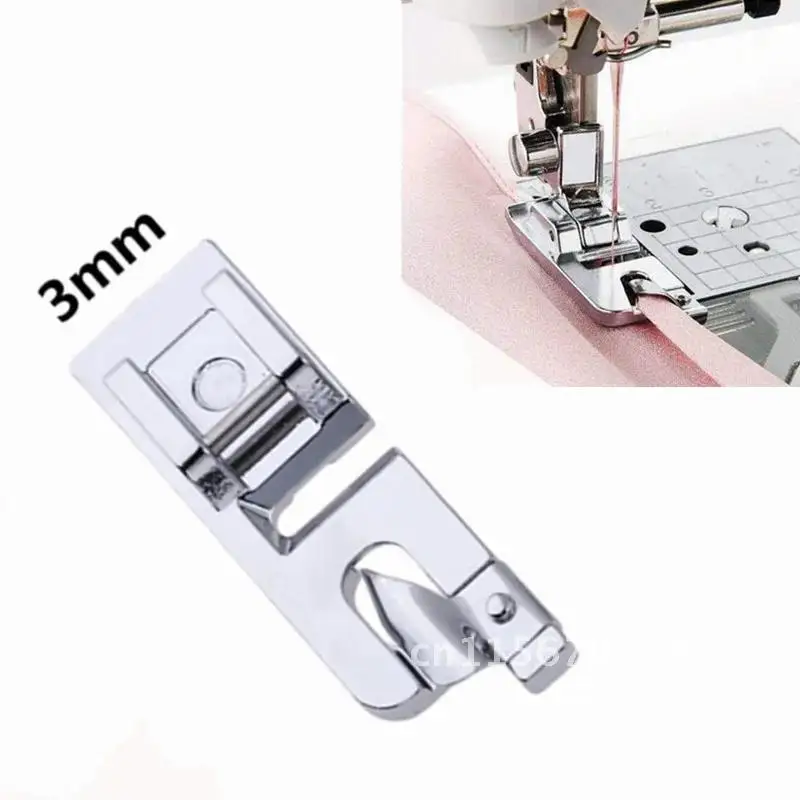 Hot Sale 1Pc 3MM/4MM/6MM Rolled Hem Foot Presser Foot For Brother Janome Sewing Machine Domestic Sewing Accessories 5BB5984