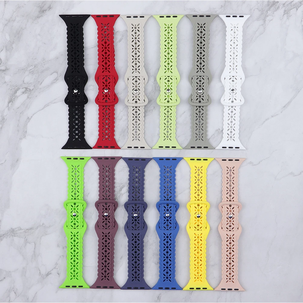 For Apple Watch Ultra Band 44mm 49mm 41mm 45mm 40mm 38mm 42mm Silicone Sport Rubber Strap Bracelet Iwatch Series 8 7 6 5 4 SE 3