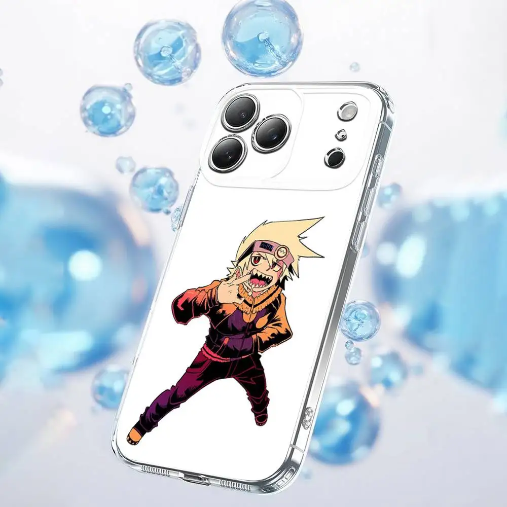 S-Soul Eater Evans Albarn Crona Capa de telefone para iPhone 17,16,15,14,13,12,11 Plus, Pro, Max, Plus, E, SE4, Air, Mini transparente