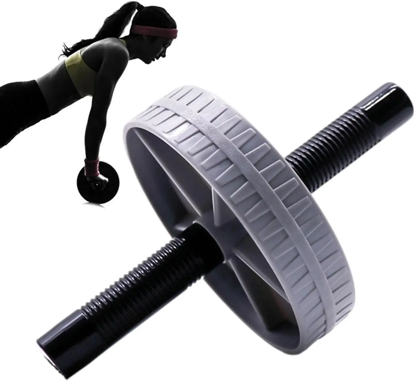 عجلة البطن |   عجلة دوارة لتمارين البطن المحمولة مع مقبض، أسطوانة تمرين البطن للتدريب الأساسي الفعال والمنزل ب