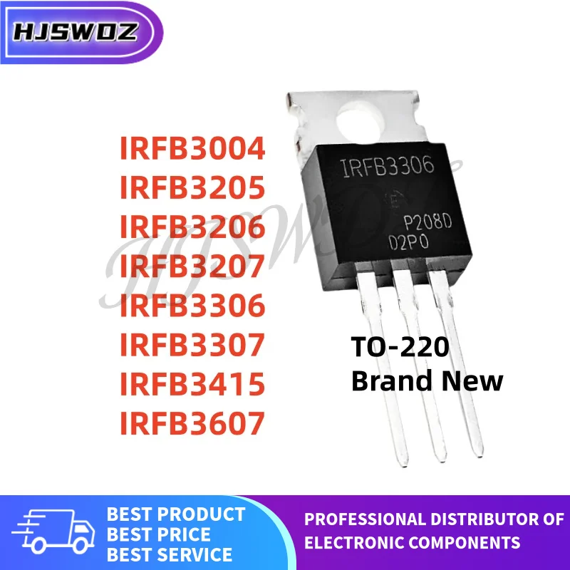 10pcs/lot New IRFB3205 IRFB3206 IRFB3207 IRFB3307 IRFB3607 IRFB3004 IRFB3306 IRFB3415 TO-220 MOSFET Transistor