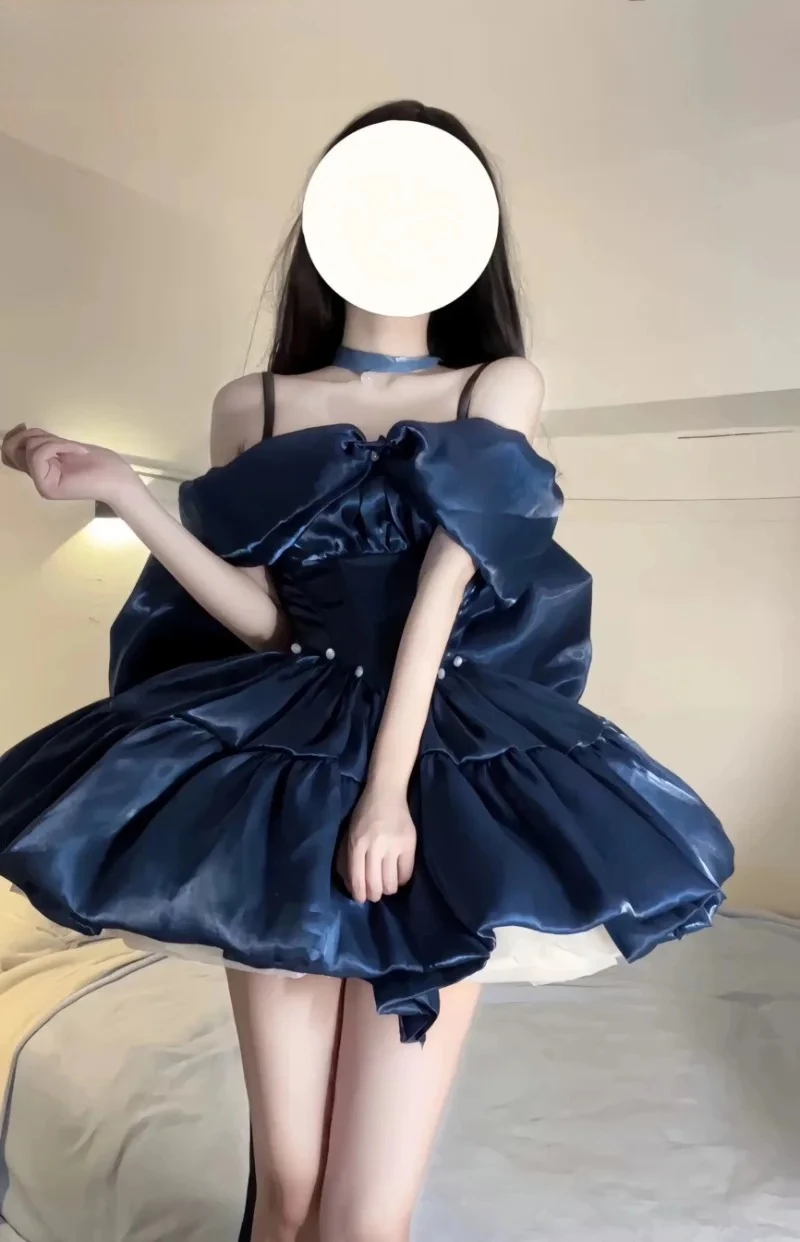 2026 حفلة عيد ميلاد بلا أكمام عالية الخصر سوبر فساتين الجنية الحلو الأميرة الإناث الفرنسية عالية الشعور المشاهير مأدبة فستان #6