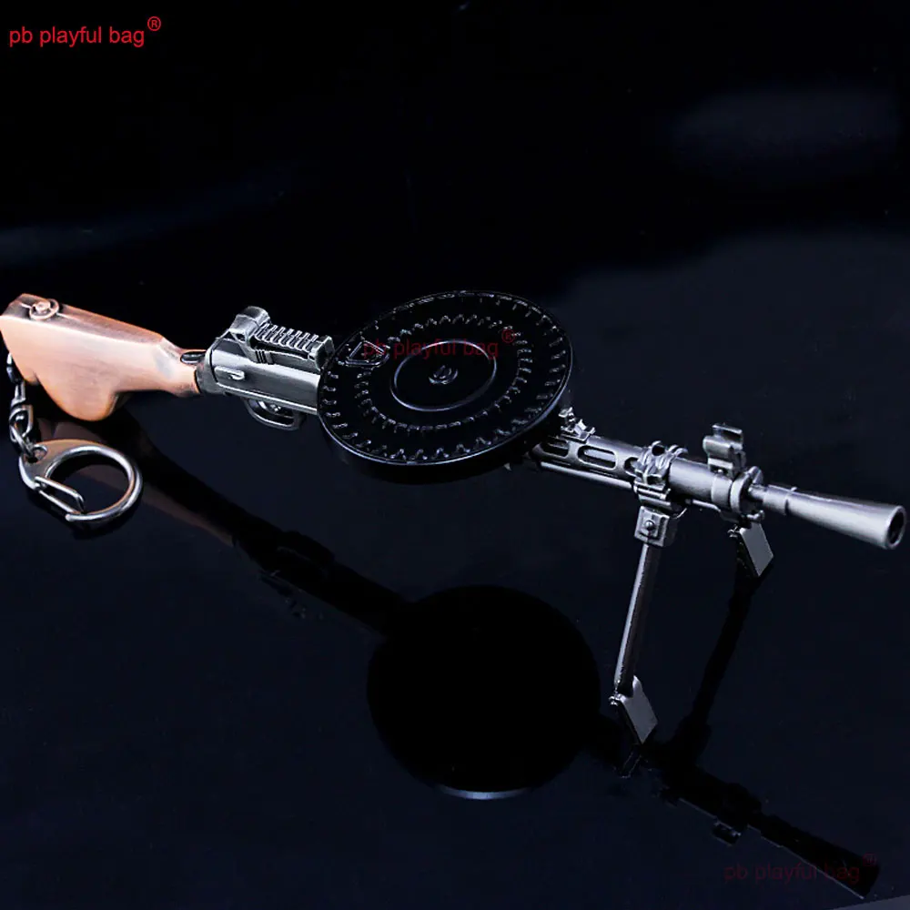 18cm Mini Metal Toy Gun Action Figure Weapon Toys Light Machine Gun DP-28 Model Keychain Alloy CS Gaming Equipment ZG324