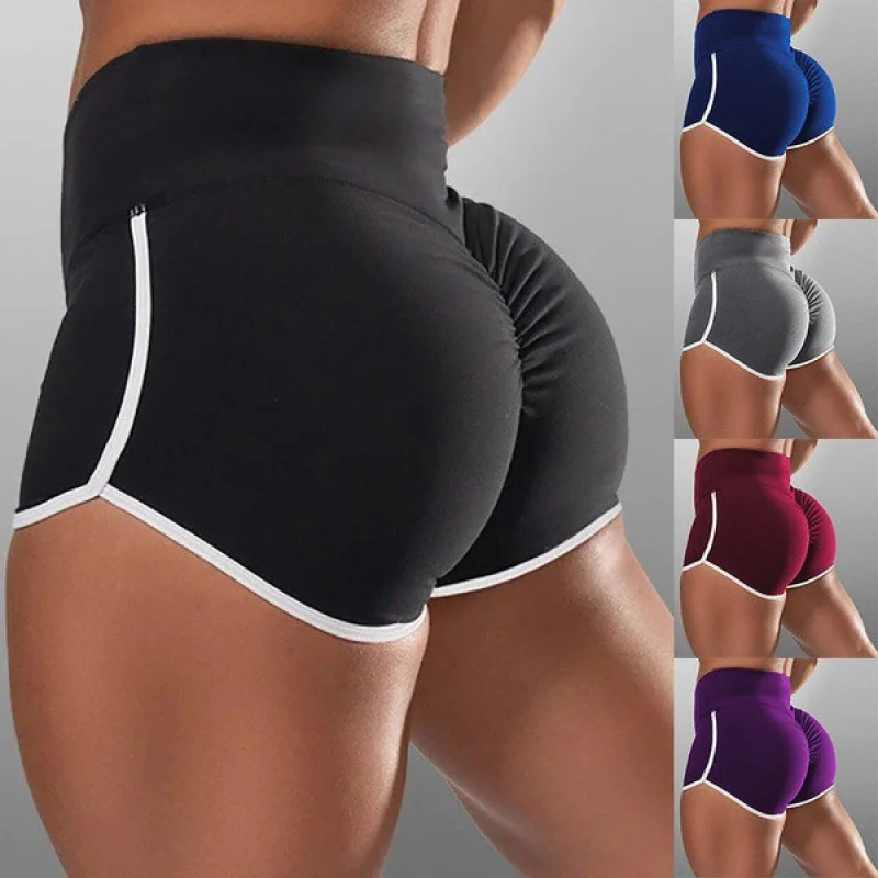

2025New Summer European and American Hot-Selling Women's Plus Size Solid Color High-Waist Sports Running Tight-Lifting