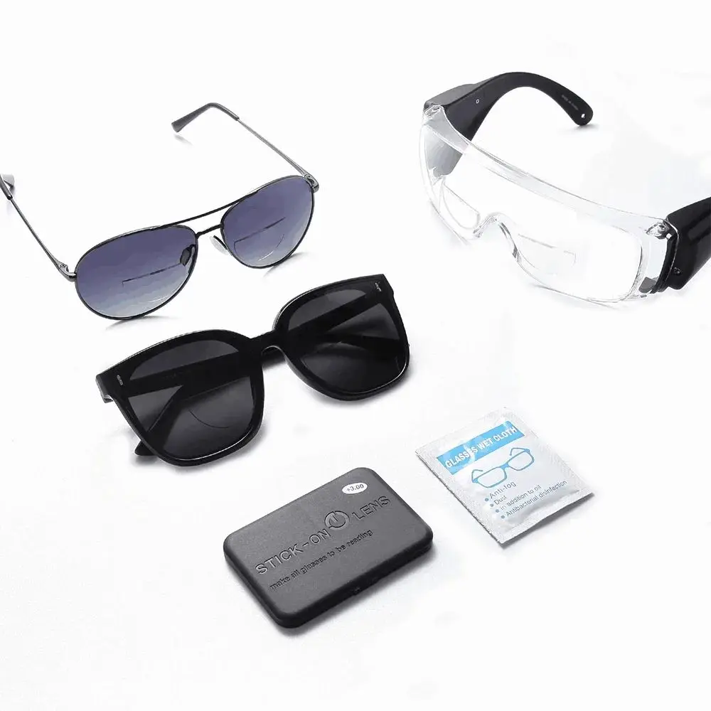 Dual-Use Flüssigsilikon Aufklebbare Bifokal-Lesebrille 2 Stück Alterssichtgläser Vergrößerung Wiederverwendbare Bifokalgläser – Detail 5